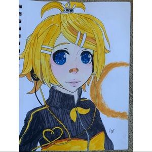 Vocaliod Kagamine Rin colored portrait